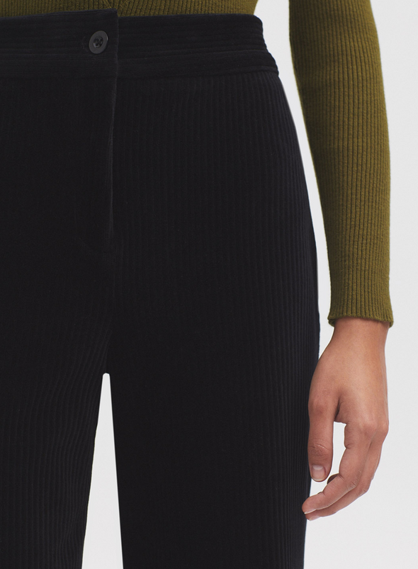 Stretch Corduroy Pants in Black 999 from Nice Things