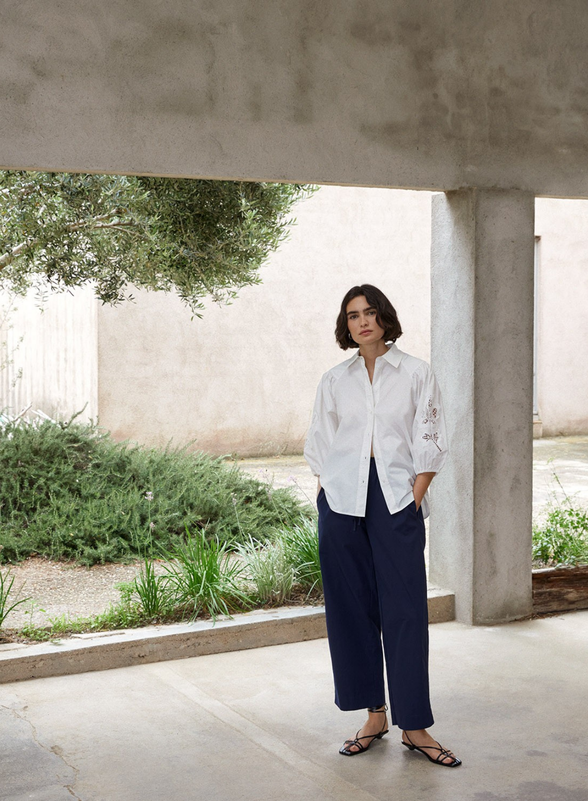 Coquette Puff Sleeve Shirt in White from Yerse