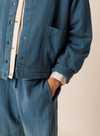 Panama Bomber Jacket in Indigo Blue from Indi & Cold