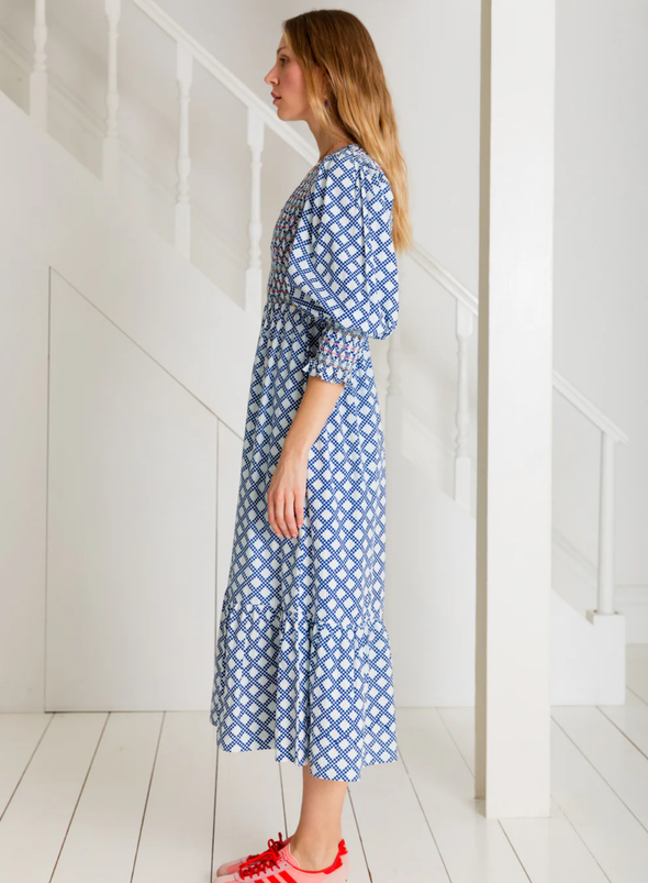 Troy Dress in Blue/White from Bonté