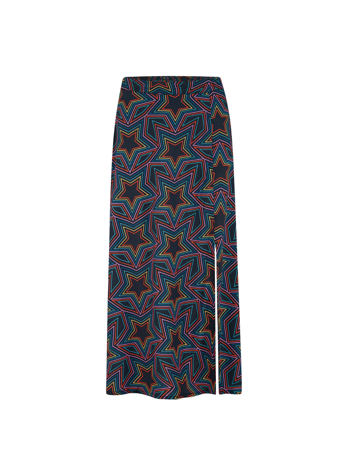 Rosalind Skirt in Black Rainbow Star Explosion from Sugarhill