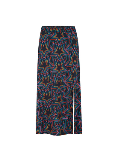 Rosalind Skirt in Black Rainbow Star Explosion from Sugarhill