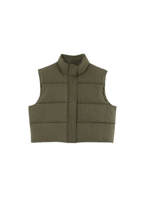 Nylon Waistcoat in Kaki from Grace & Mila
