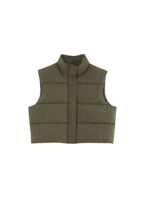 Nylon Waistcoat in Kaki from Grace & Mila