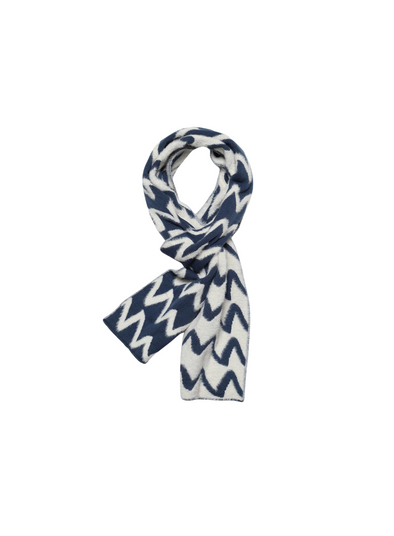 Scarf in Zig Insignia Blue/White from Far Afield