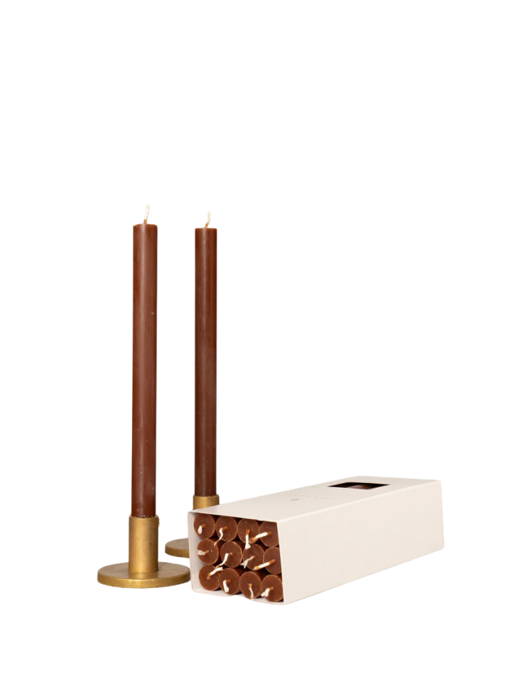 Paraffin Wax Dinner Candle in Mocha from True Grace