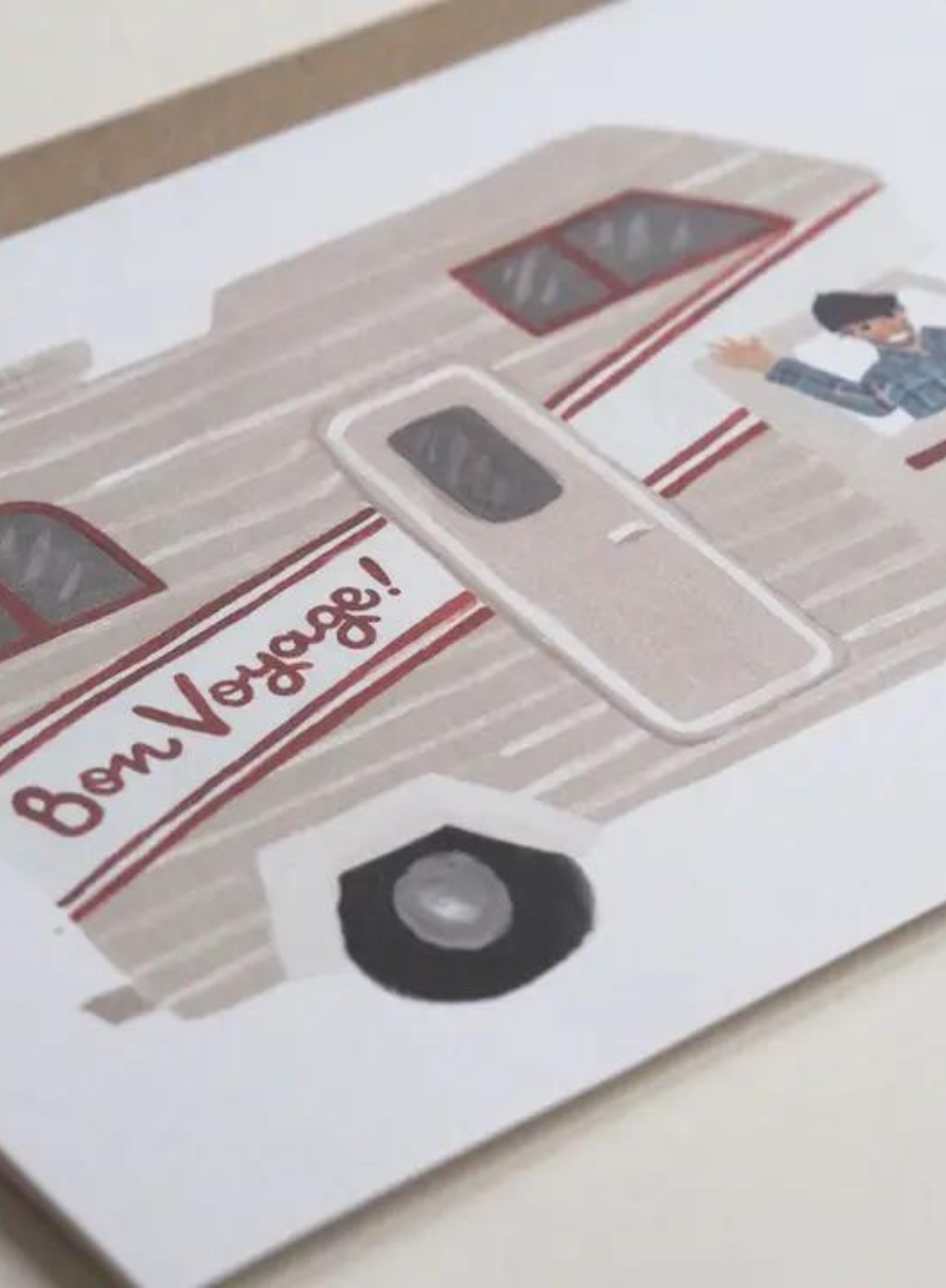 Bon Voyage Camper Van Leaving Card from Jade Fisher
