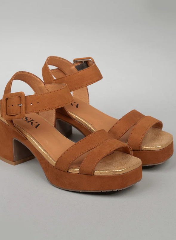 Flora Heels in Tan Suede from Esska