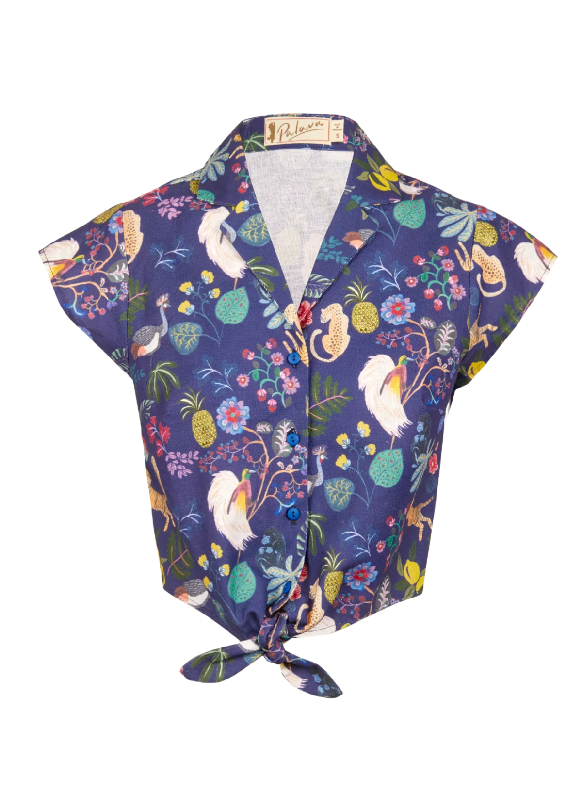 Palava Peggy Top in Navy Paradise Garden