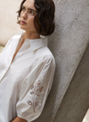 Coquette Puff Sleeve Shirt in White from Yerse