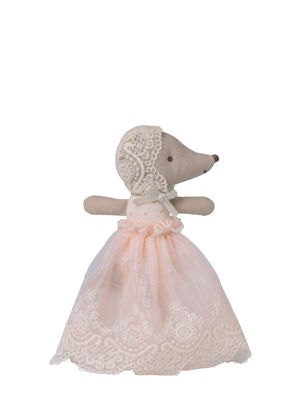 Maileg Baby Mouse in Gown in Powder
