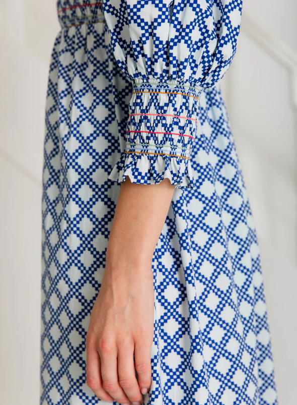 Troy Dress in Blue/White from Bonté
