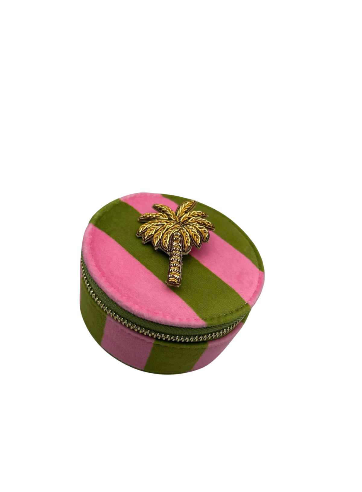 Jewellery Travel Pot in Chartreuse Stripe from Sixton