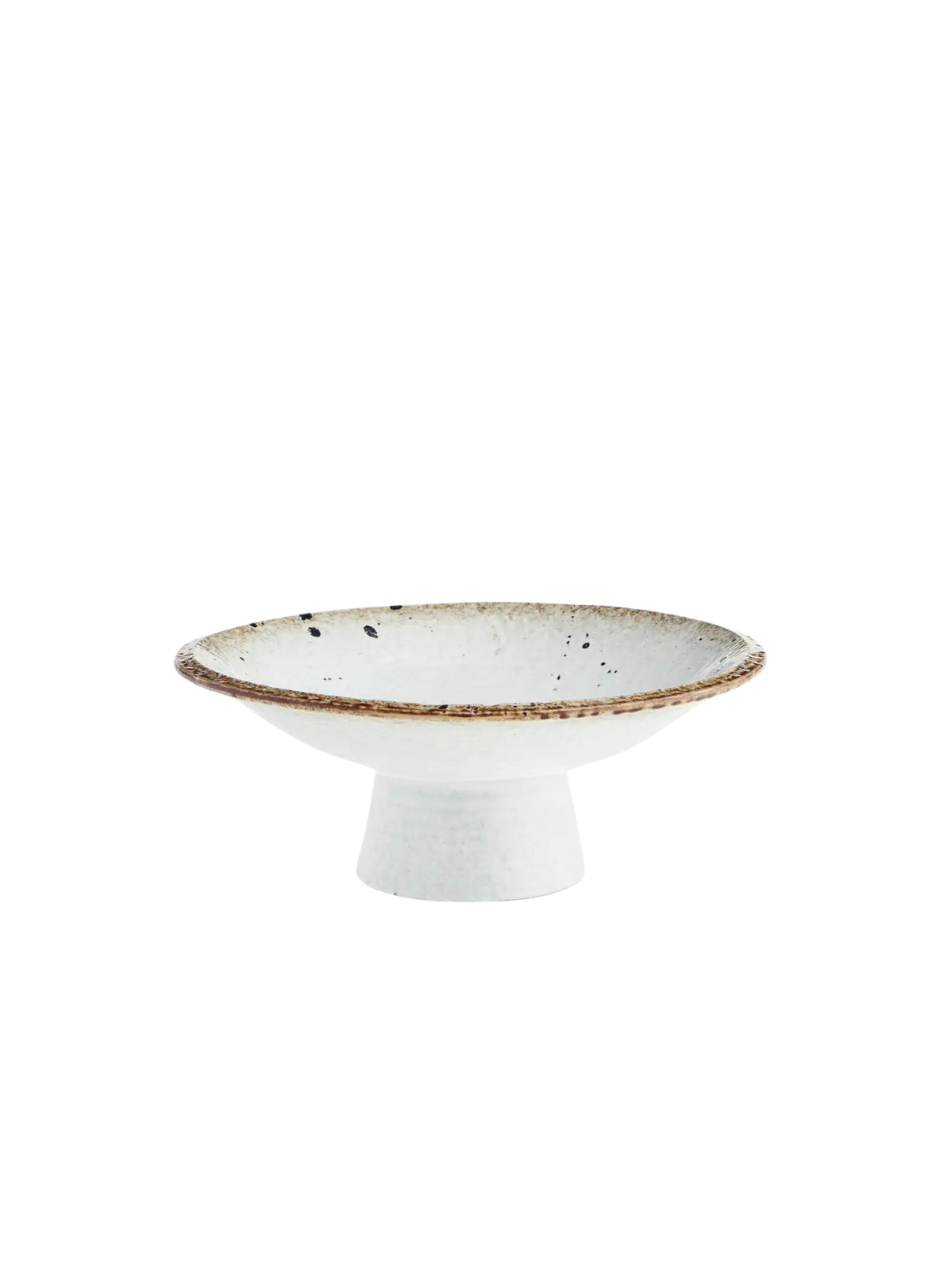 Stoneware Pedestal Serving Dish Brown/White from Madam Stoltz