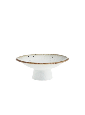 Stoneware Pedestal Serving Dish Brown/White from Madam Stoltz