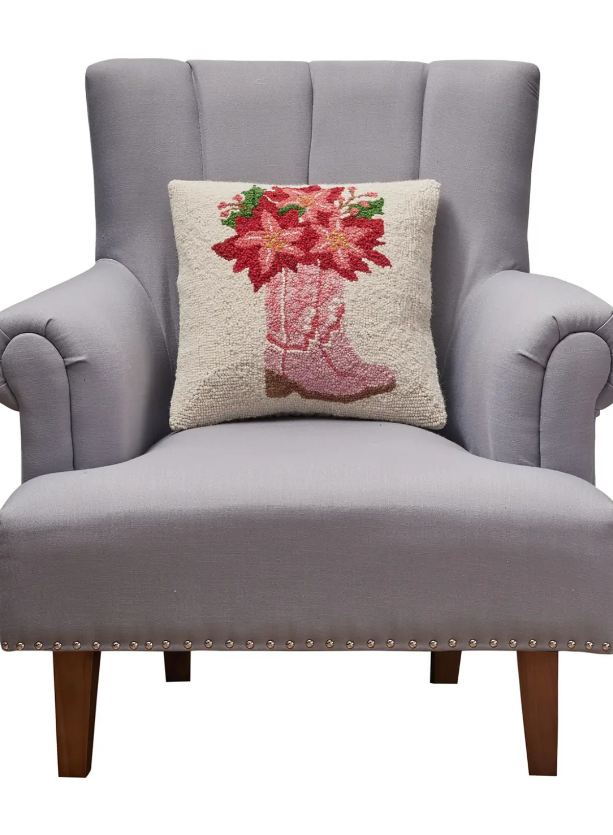 Pink Western Boots Hook Cushion from Peking Handicraft