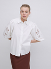 Coquette Puff Sleeve Shirt in White from Yerse