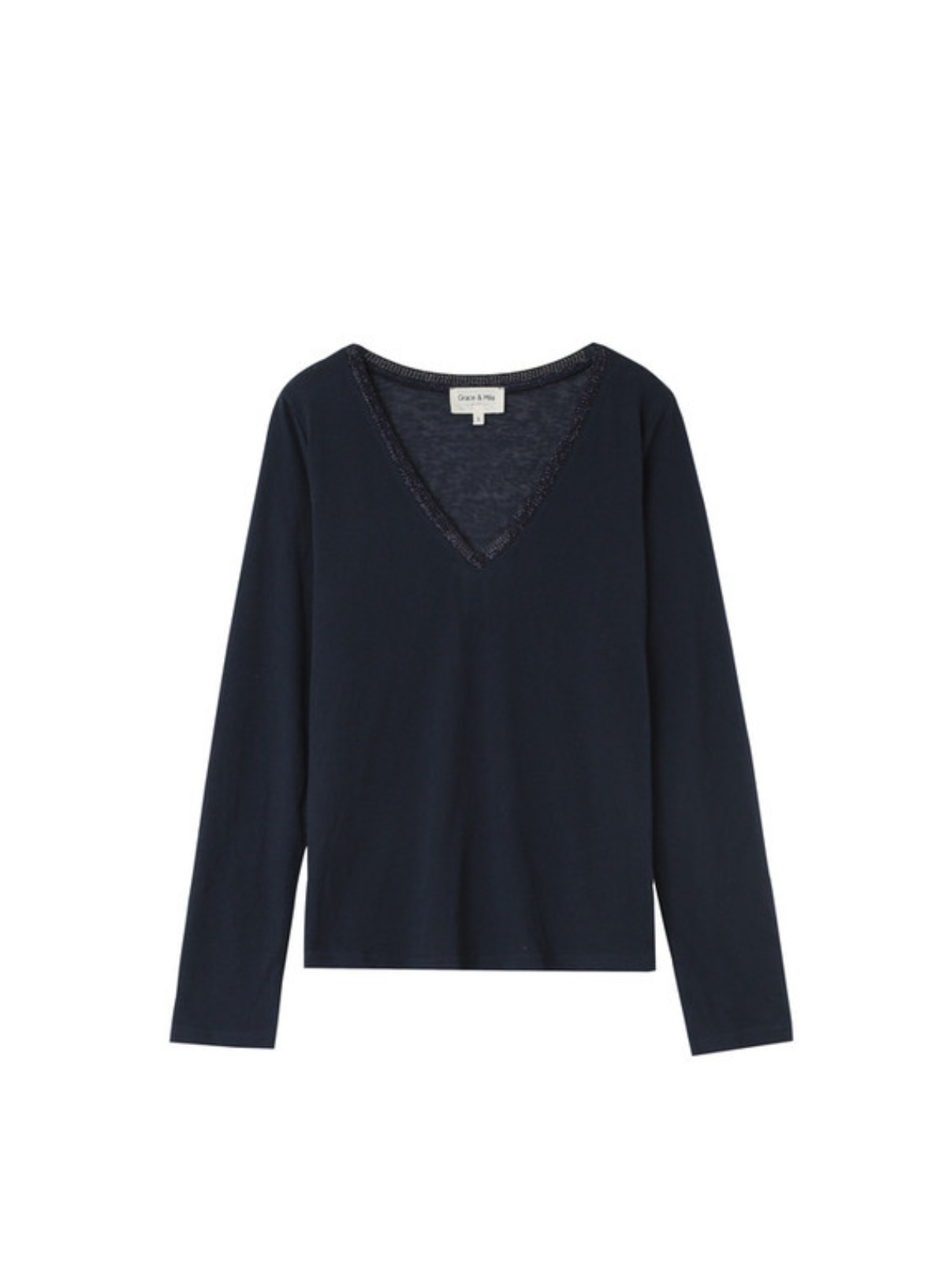 Nisi V-Neck Top in Marine from Grace & Mila