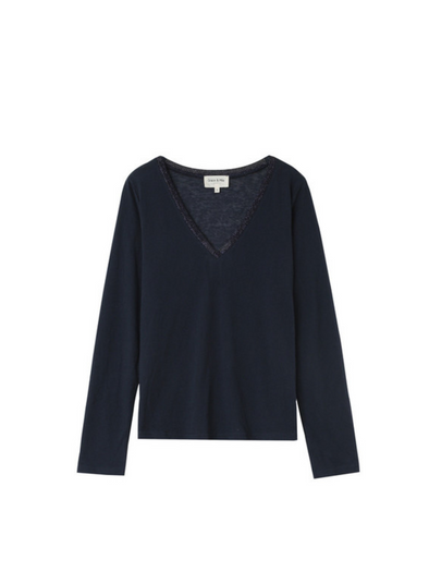 Nisi V-Neck Top in Marine from Grace & Mila