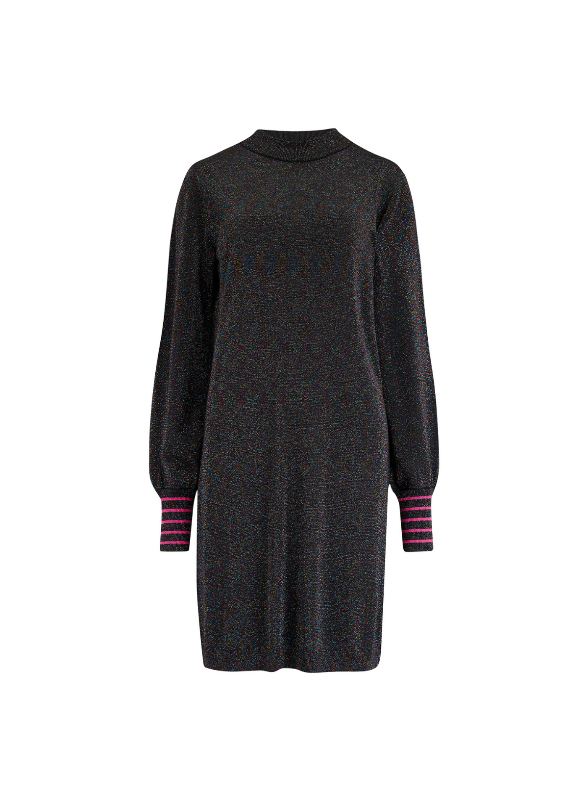 Julieta Knit Dress in Black Rainbow Sparkle from Sugarhill