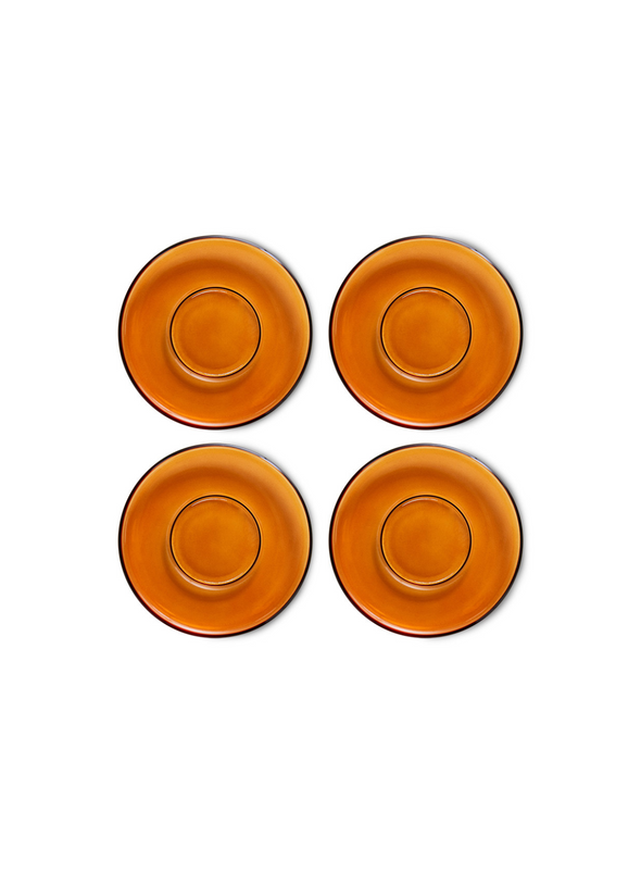 70's Glassware Saucer in Amber Brown from HK Living