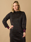 Julieta Knit Dress in Black Rainbow Sparkle from Sugarhill