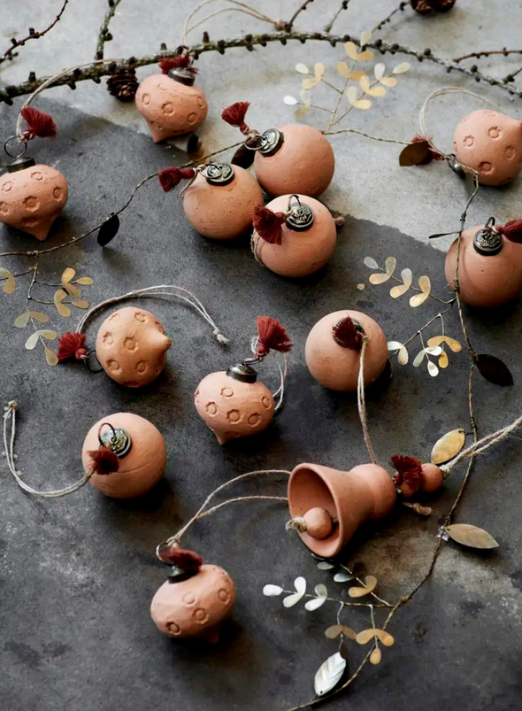 Hanging Terracotta Ornaments from Madam Stoltz