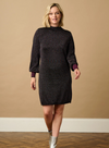 Julieta Knit Dress in Black Rainbow Sparkle from Sugarhill