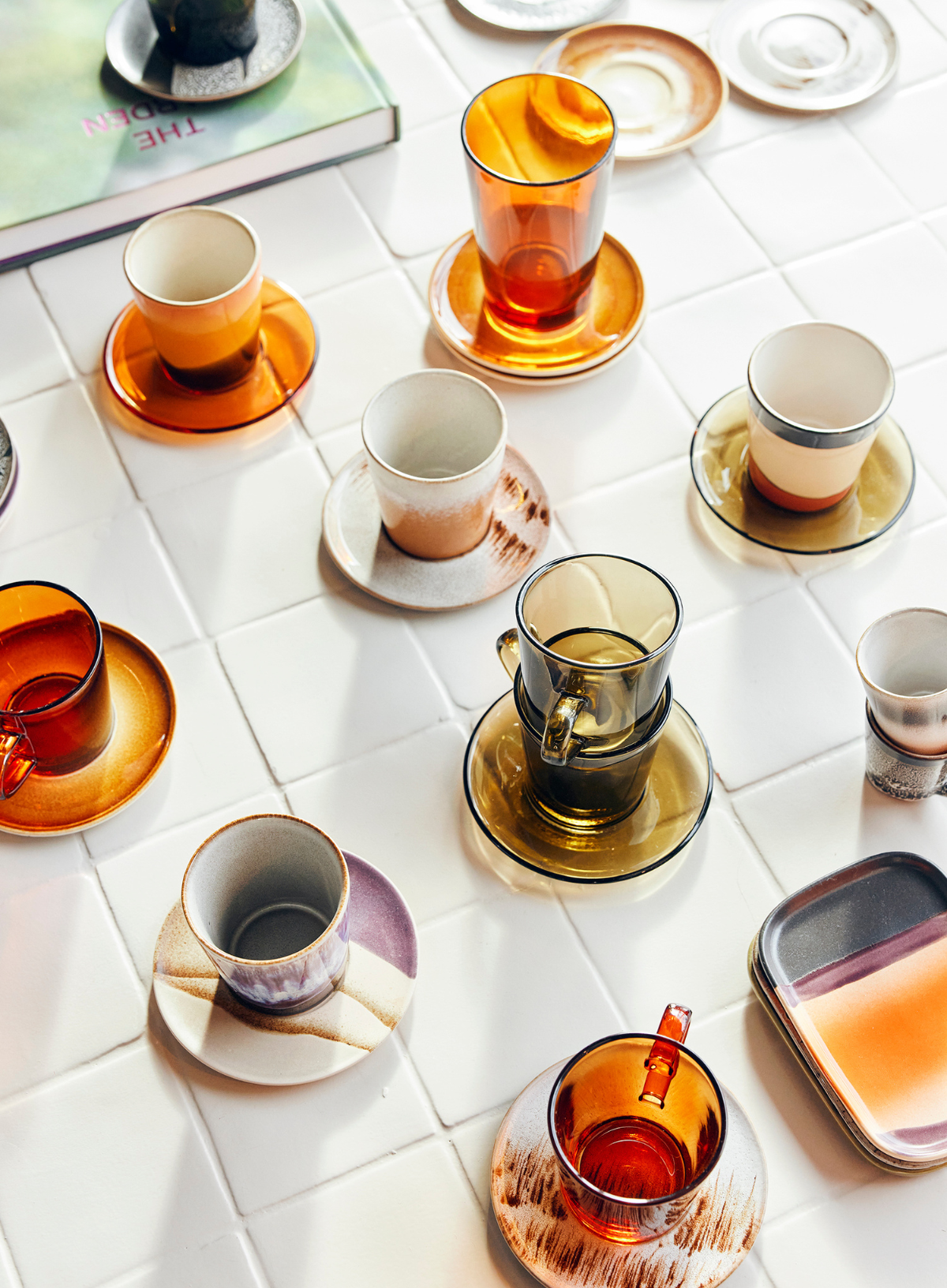 70's Glassware Saucer in Amber Brown from HK Living