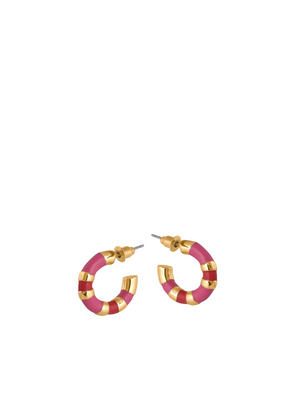 Malina Multi Toned Enamelled Earrings in Pink from Big Metal