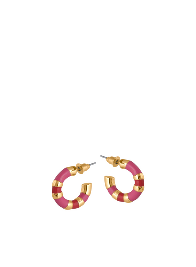Malina Multi Toned Enamelled Earrings in Pink from Big Metal