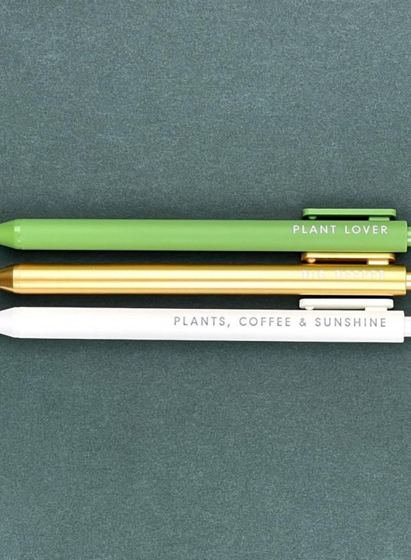 Plant Jotter Gel Pen: Set of 3 from Ruff House Print Shop