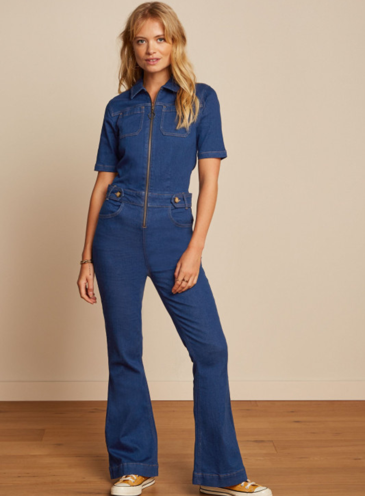 Flare Jumpsuit Sloane Denim in Indigo Blue from King Louie N S Nomad and the bowerbird Bringing the outside in