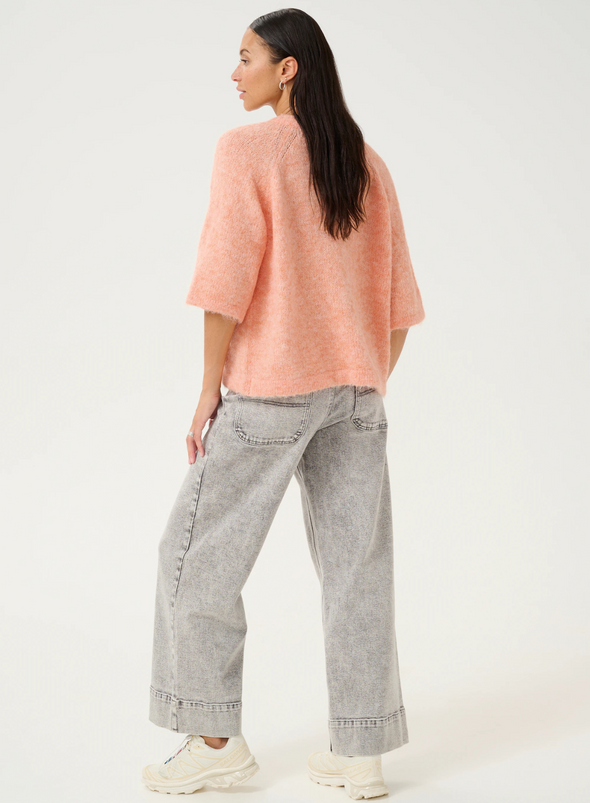 Emilie V-neck Pullover in Peach Nectar from Kaffe