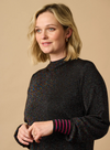 Julieta Knit Dress in Black Rainbow Sparkle from Sugarhill