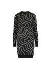 Kristen Mini Knit Dress in Gunmetal & Silver Swirls from Sugarhill