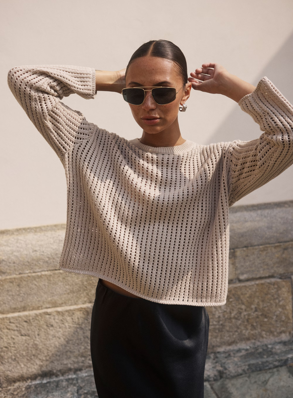 Solar Pullover in Feather Gray from Kaffe