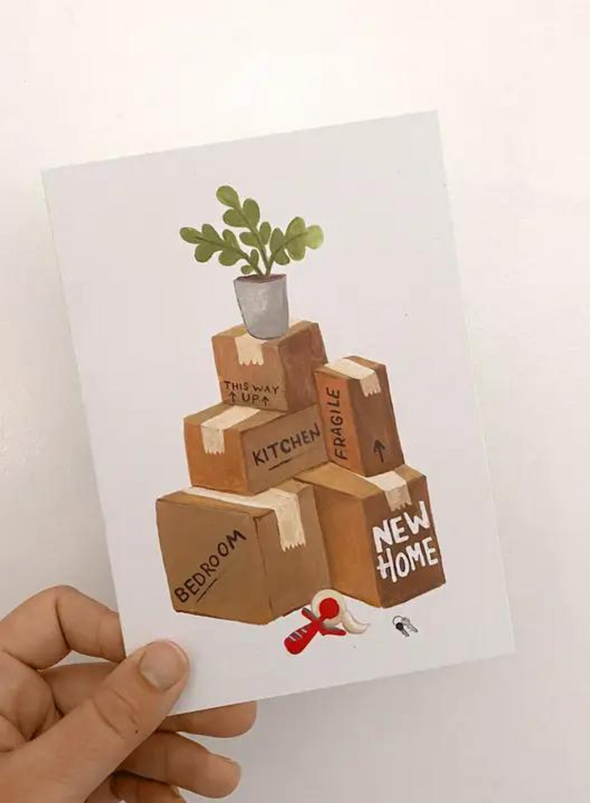 Moving Boxes New Home Card from Jade Fisher