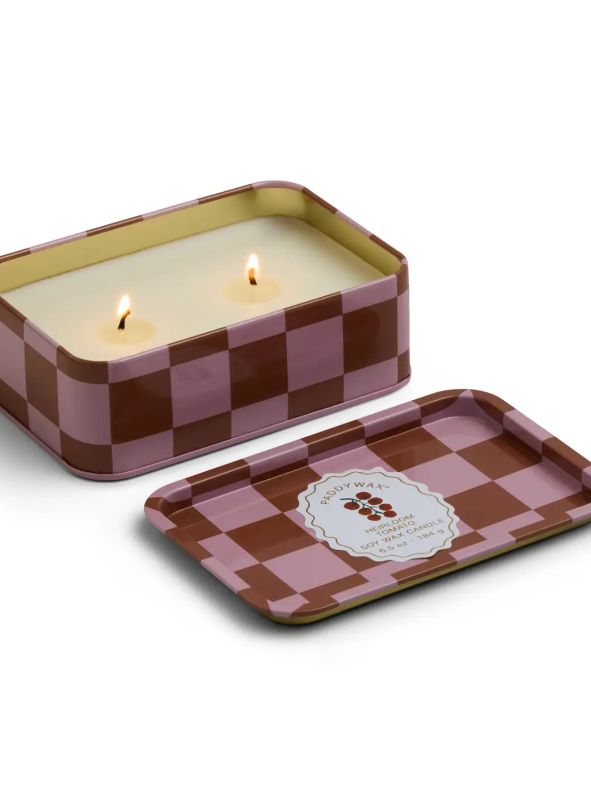 A Dopo 6.5oz Tomato Printed Tin Candle - Heirloom Tomato from Paddywax