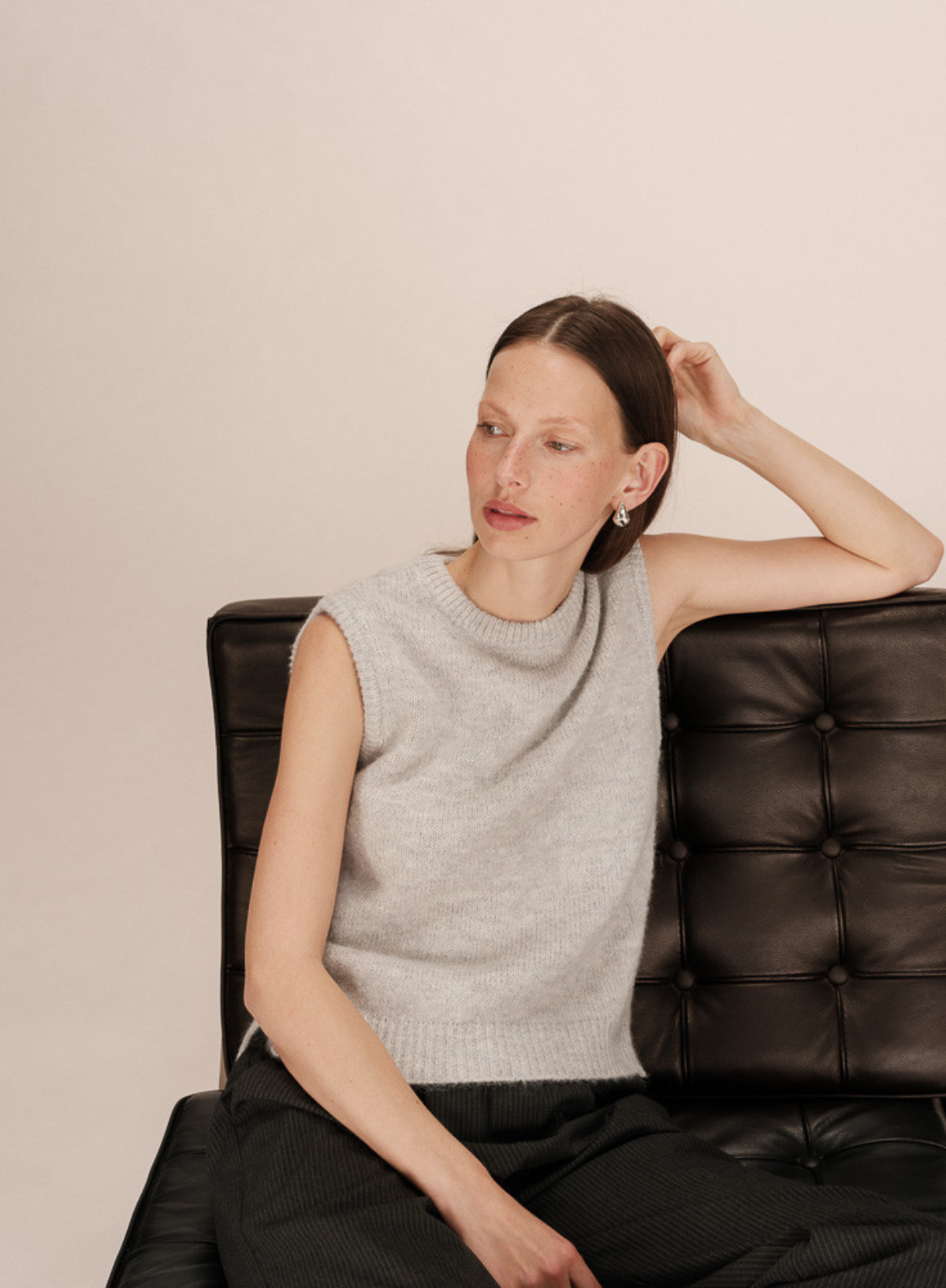 Say Knit Vest in Grey from Grace & Mila