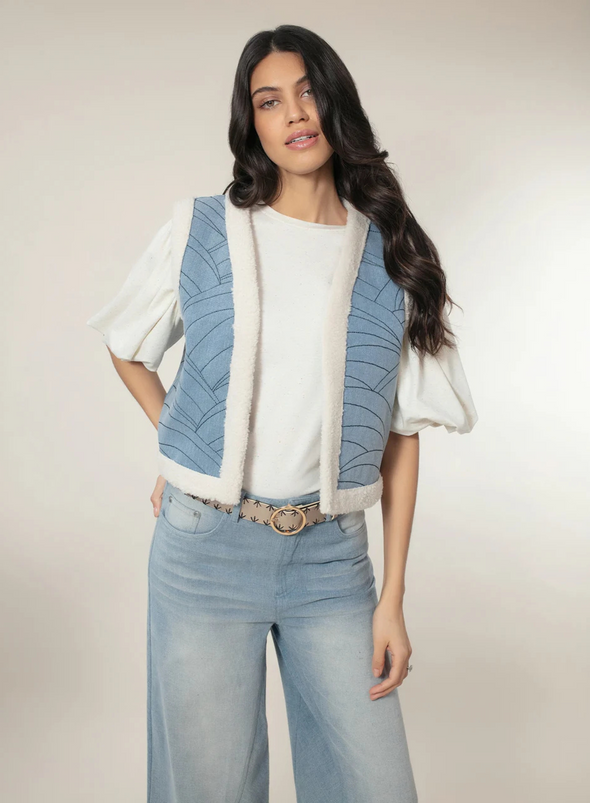 Sommer Denim Gilet in Light blue from Nooki