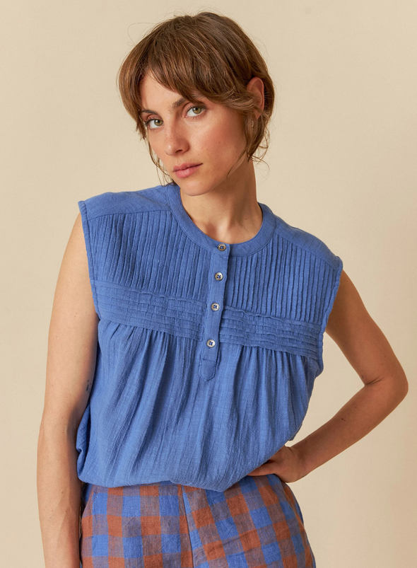 Sleeveless Top in Cobalt Blue from Indi & Cold
