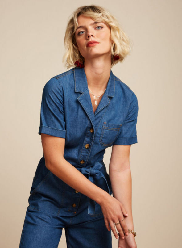 Gracie Jumpsuit Chambray in Denim Blue from King Louie