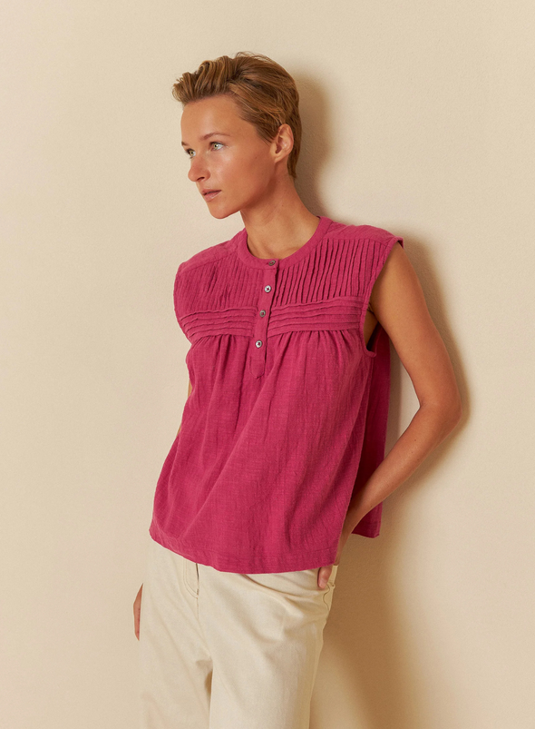 Sleeveless Top in Fuschia Pink from Indi & Cold