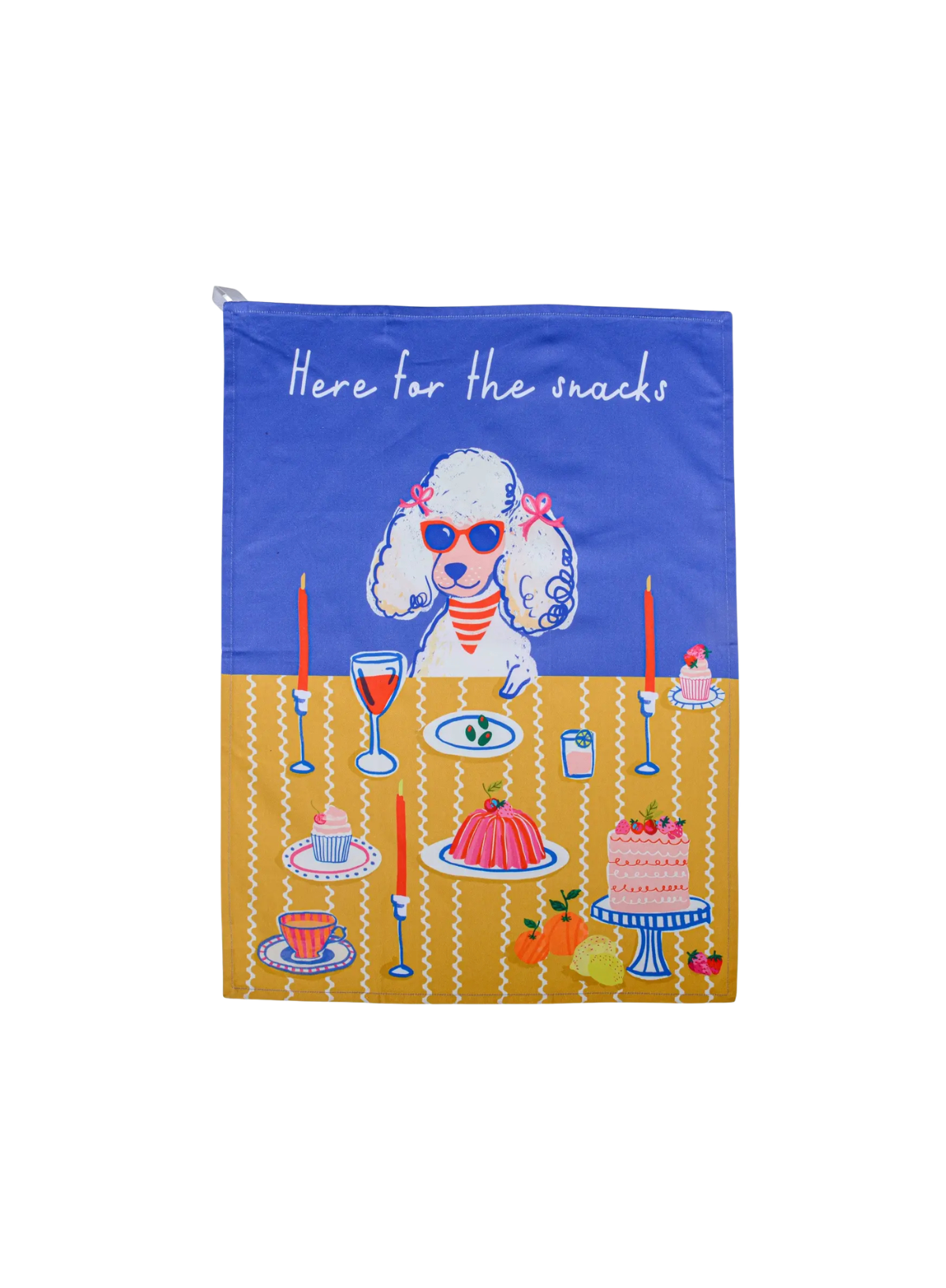Designworks Ink Hijinx Cotton Tea Towel - Here for the Snacks