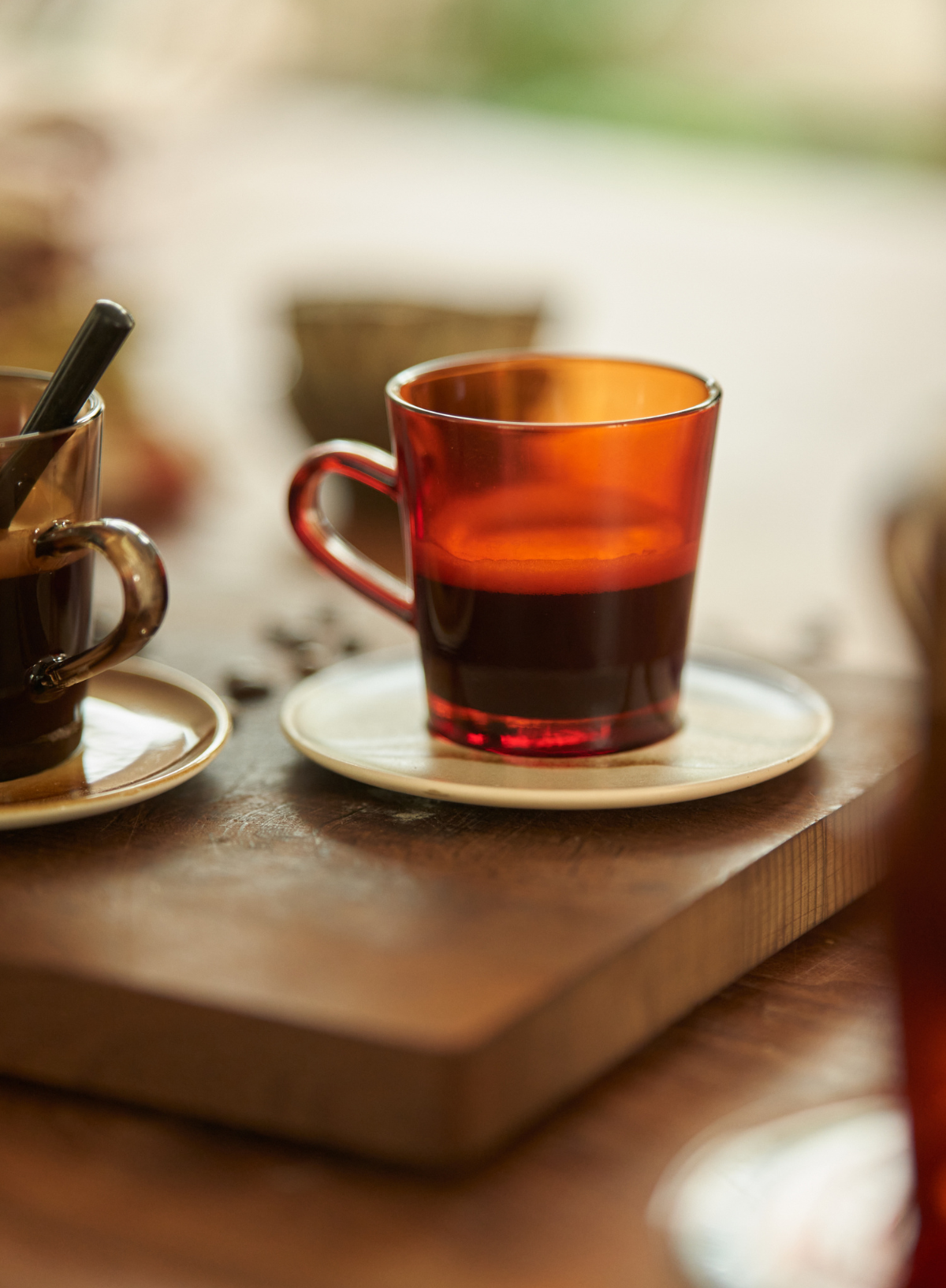 70's Glassware Coffee Cup in Amber Brown from HK Living