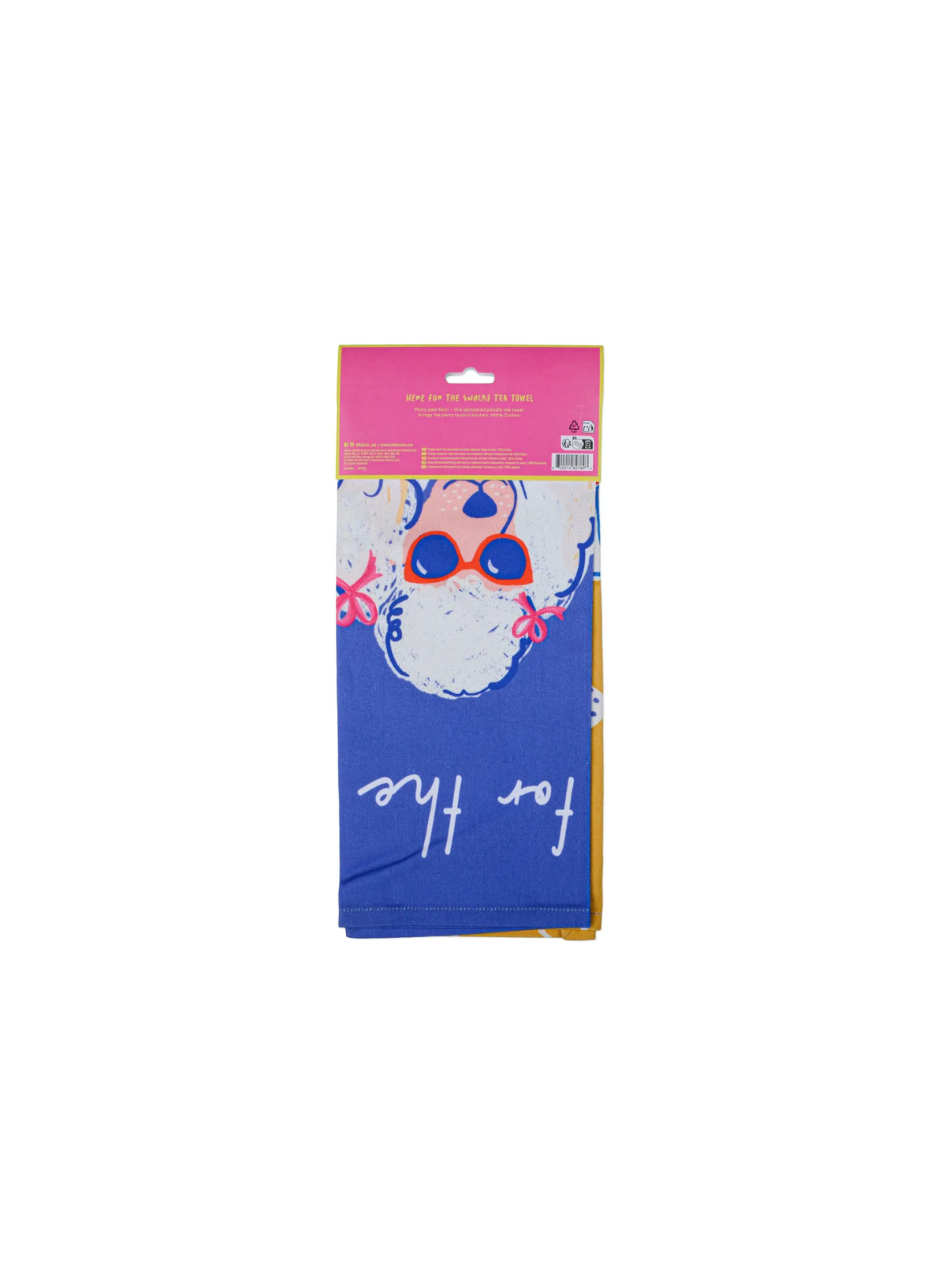 Designworks Ink Hijinx Cotton Tea Towel - Here for the Snacks
