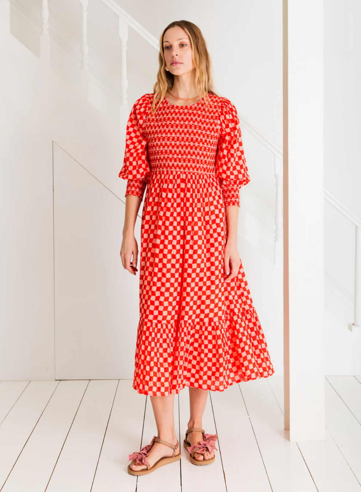 Ivy Dress in Red/Pink from Bonté