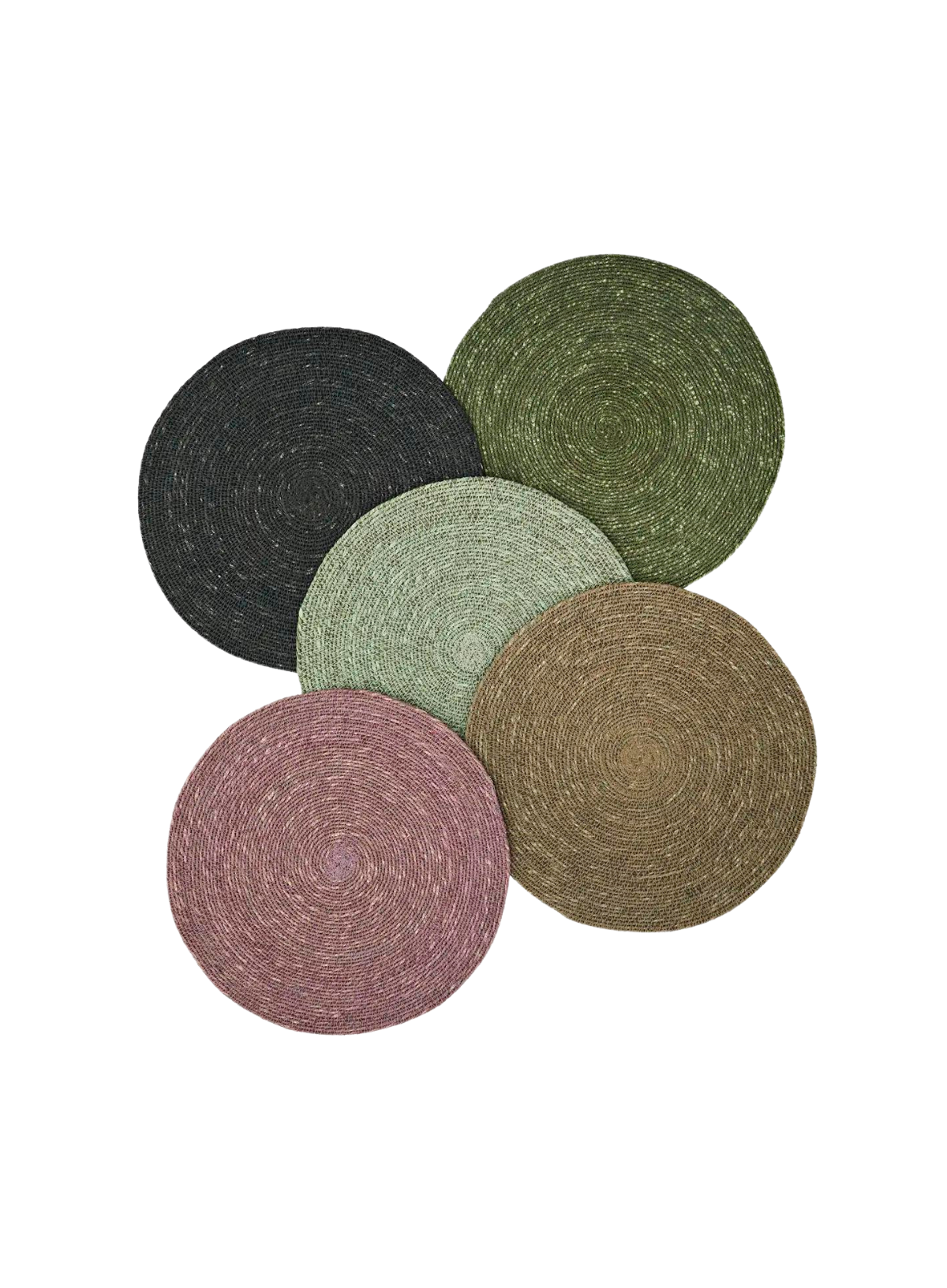 Seagrass Placemat Khaki, Sage, Charcoal, Purple, Green from Madam Stoltz