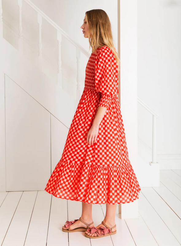 Ivy Dress in Red/Pink from Bonté